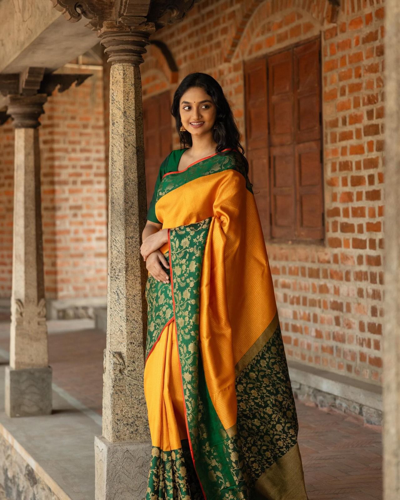Yellow Flower By Aab Soft Lichi Silk Ocassion Wear Saree Suppliers In India
